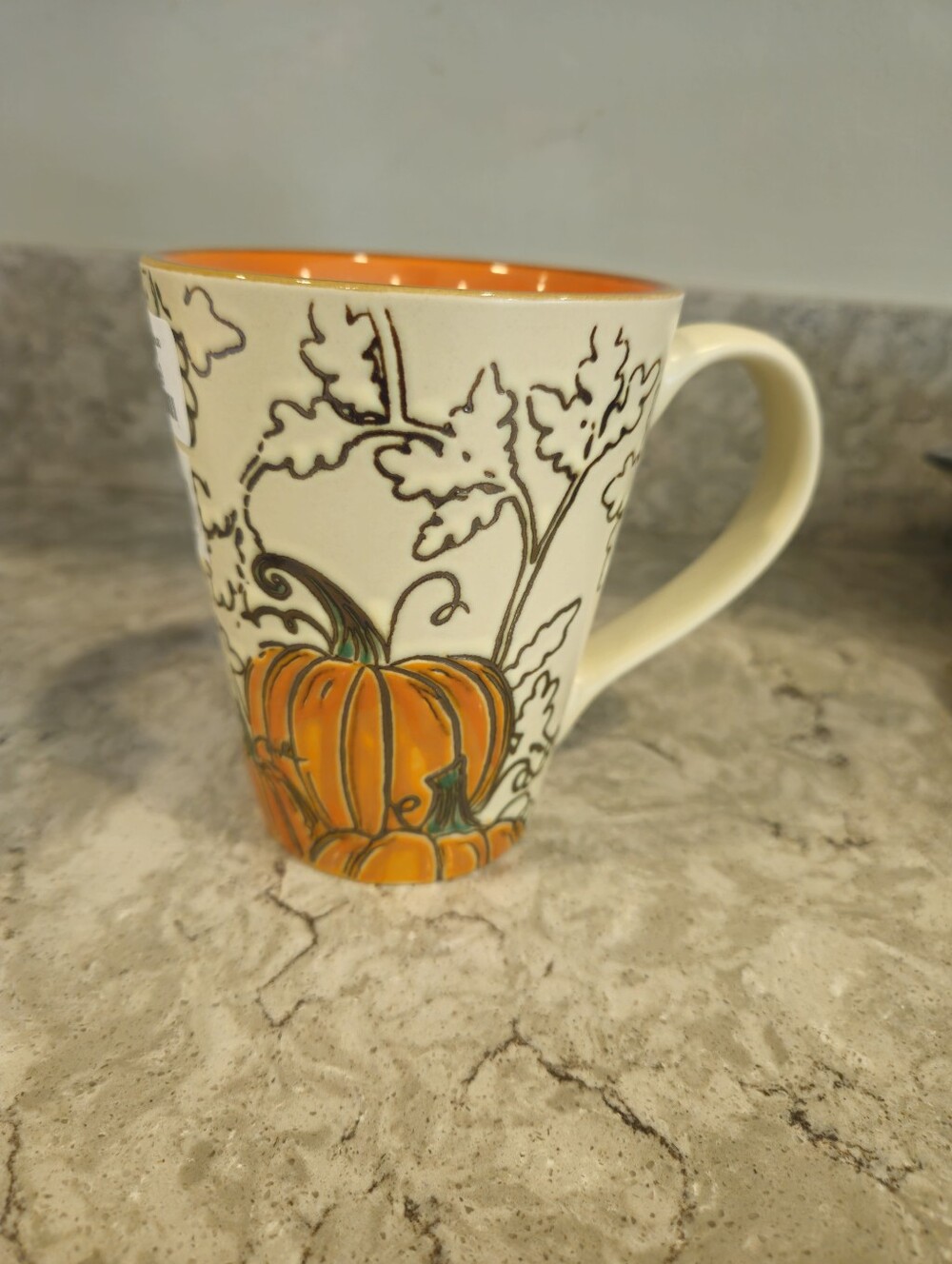 Eli & Ana Gilded Pumpkin Harvest Engraved Hand Painted Two Tone Coffee Mug